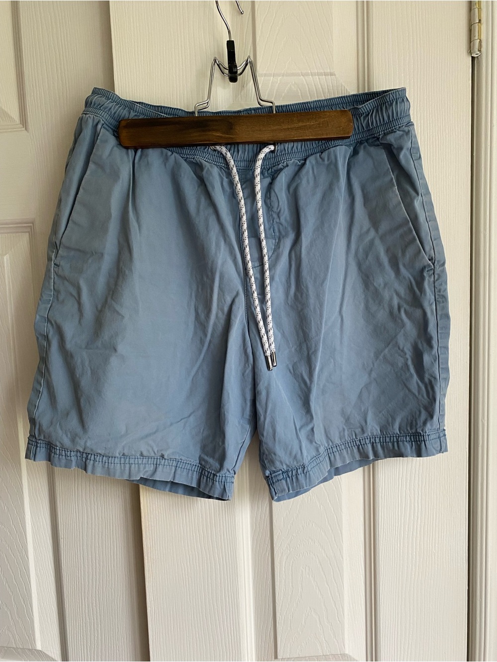 Nordstrom Rail Dusty Blue Elastic Waist Drawstring Shorts 100% Cotton New